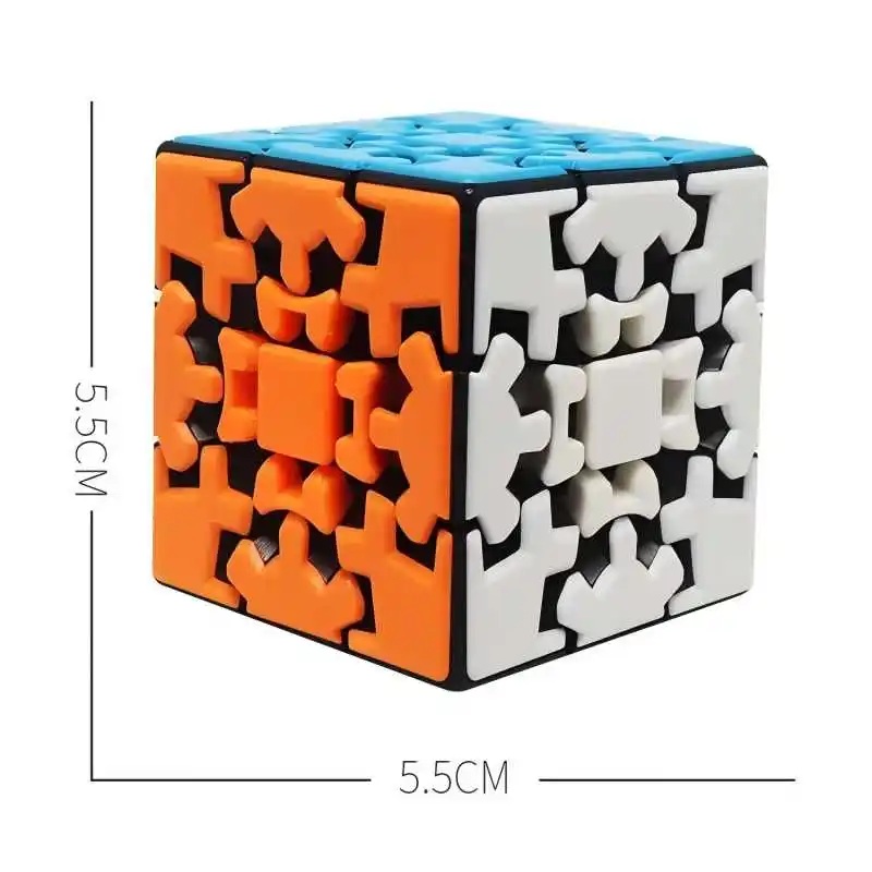 기어 큐브 3x3x3 속도 3D 모양 솔리드 컬러 장비 큐브 퍼즐 전문적인 부드러운 스트레스 해소 어린이 성인 관심 장난감