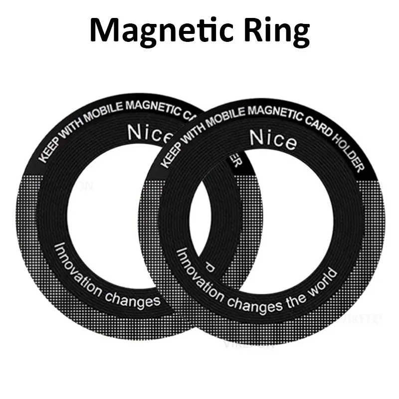 1pc 범용 자기 금속 링 플레이트 스티커 무선 충전기 어댑터 (Magsafe 자석 자동차 폰 홀더 지원)