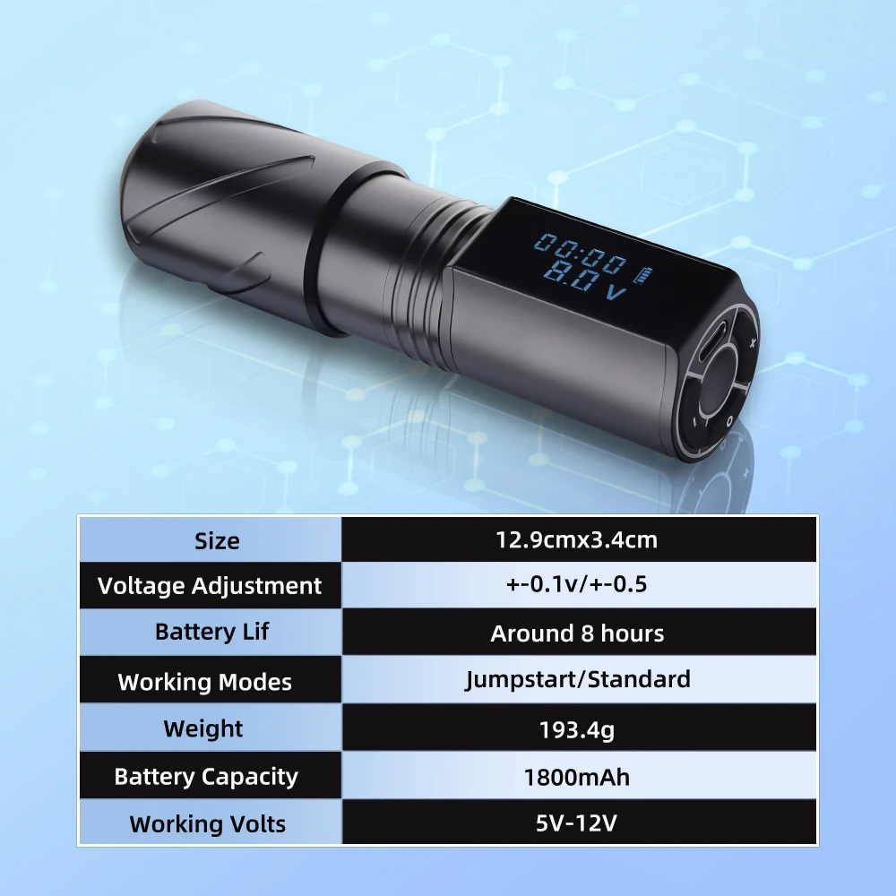 T-rex-ワイヤレスタトゥーマシンキット,強力なモーター,カートリッジ