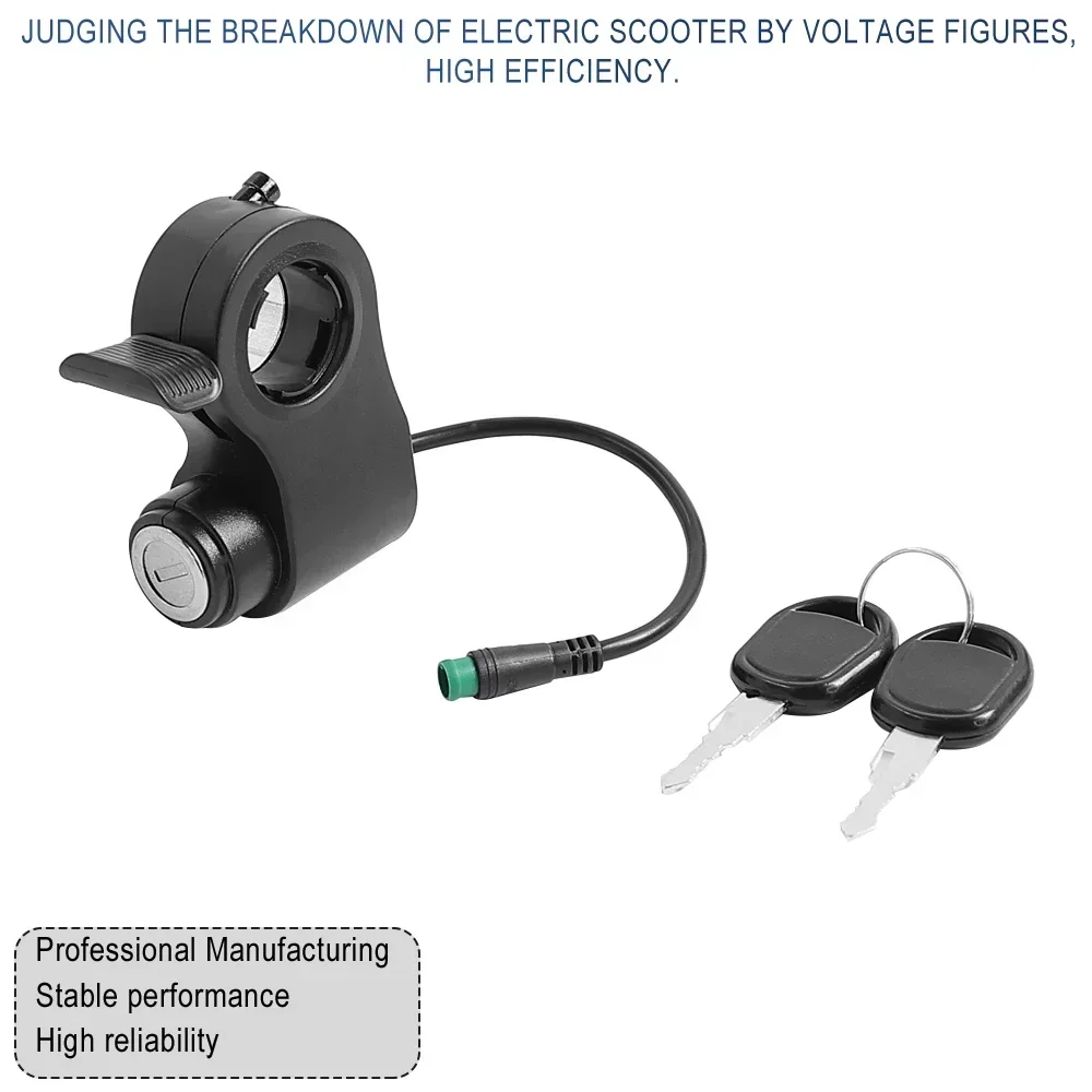 Throttle Accelerator Switch with Key For Kukirin G2 Max/G2 Pro Electric Scooter 5-Pin Throttle Switch Lock Accessory