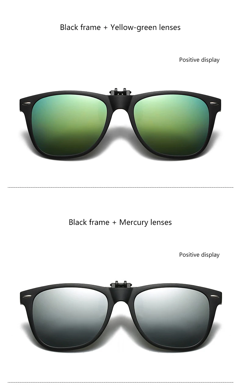 New TR90 Polarized Flip Up Clip on Sunglasses Men Women Photochromic Sunglasses Night Vision Anti Glare Driving Fishing_voghion.com