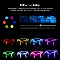 (EU Plug) LED Strip Light RGB 5050 Music Sync Color Changing  Sensitive Built-in Mic, App LED Lights DC12V Flexible 2