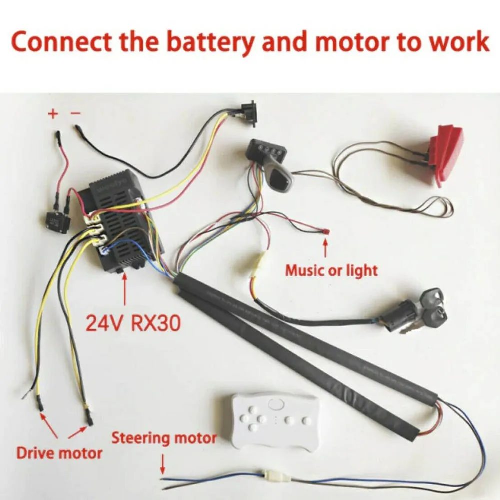1set DIY Wire Switch Receiver RC Kit With 2.4G Remote Control Baby Electric Car Controller For Kids Electric Car Modified