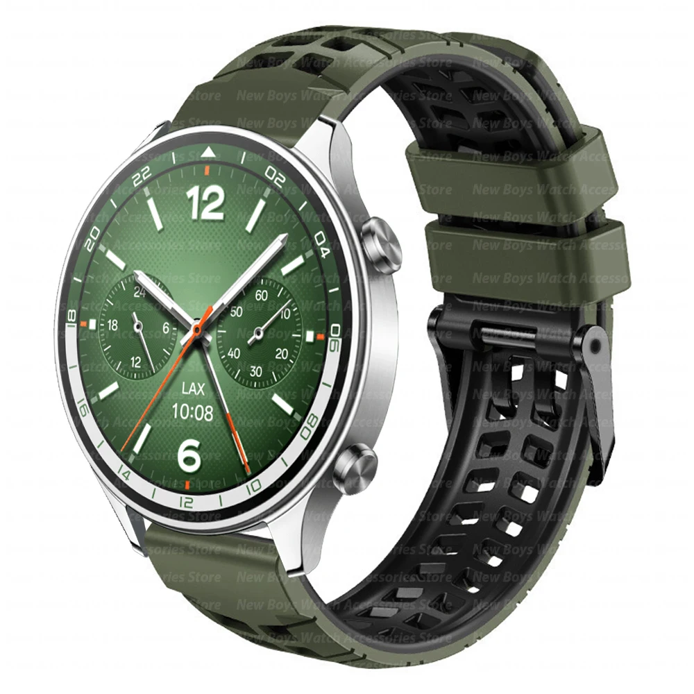 Premium Soft Silicone Sports Watch Strap - Versatile 22mm Replacement Band