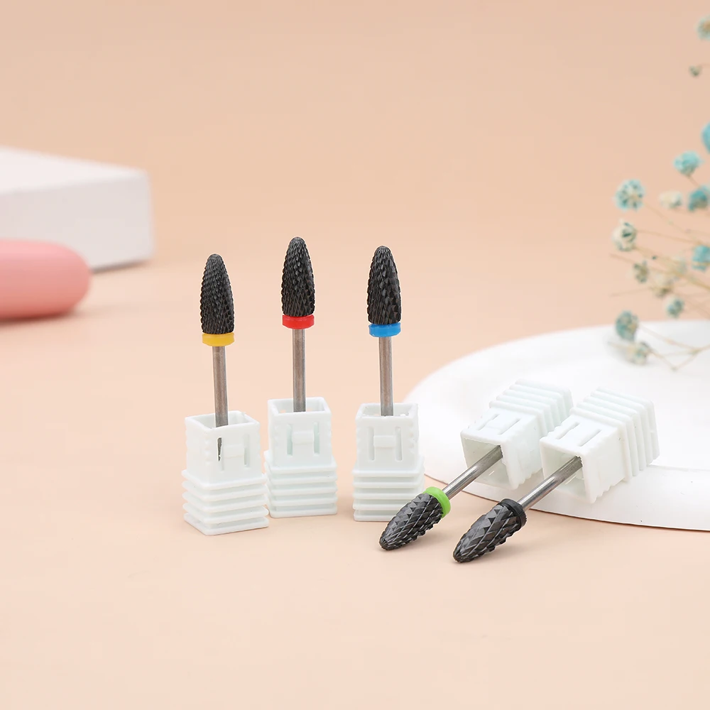 1pcs 블랙 세라믹 그라인딩 헤드 네일 드릴 비트 매니큐어 아크릴 제거 밀링 커터 전기 네일 파일 액세서리