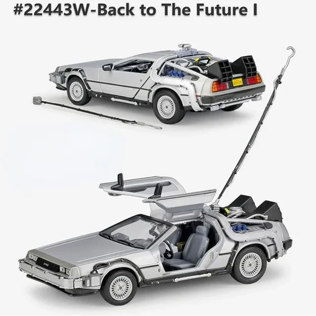 Welly DELOREAN TIME MACHINE ミニカー1/24サイズ WELLY 1:24 Back To The Future Time Machine Diecast Alloy Model Car