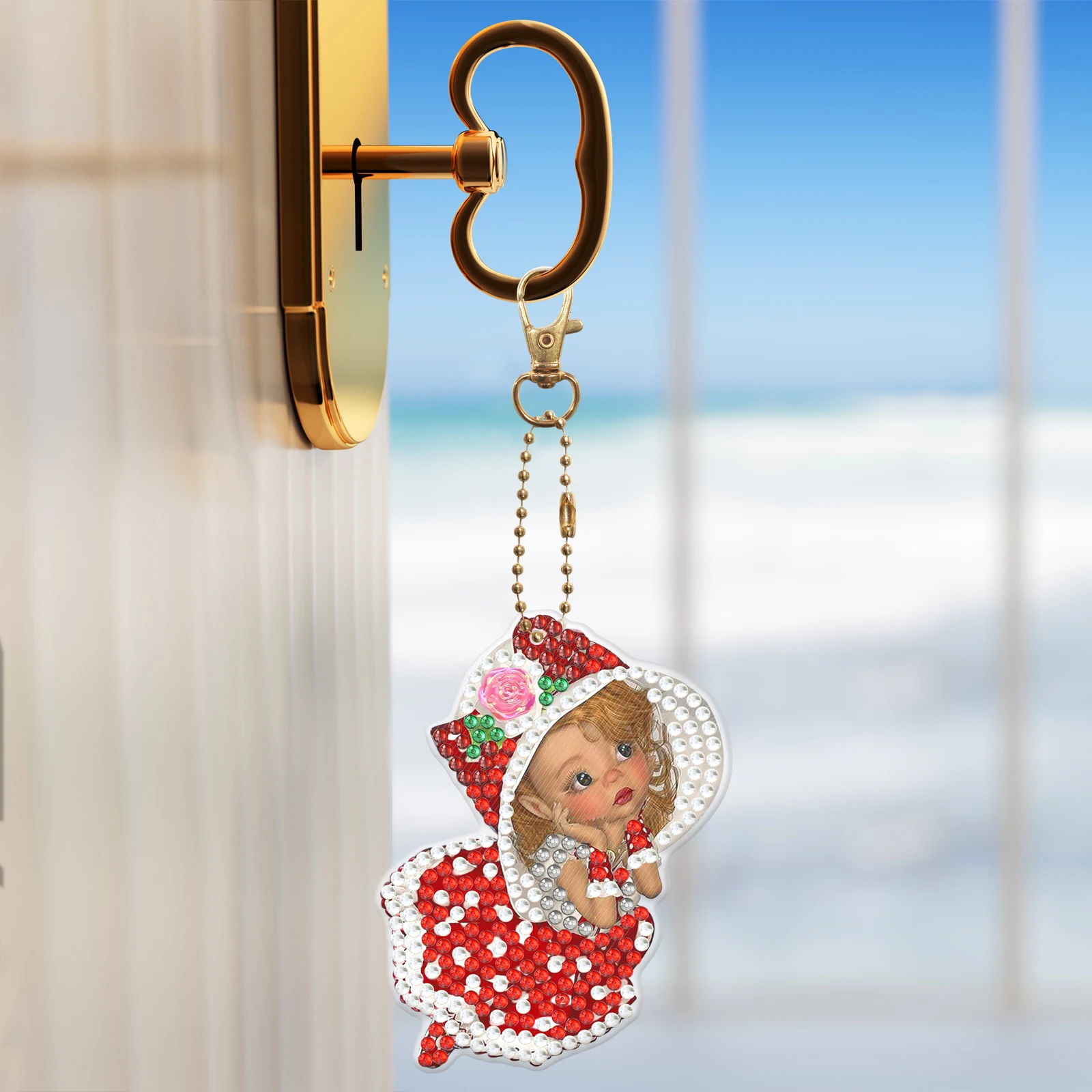 5d Diamond Painting Keychain Cartoon Cute Girl Keychain Diamond Mosaic Set Diy Gift Daughter diamond keychains diamond painting
