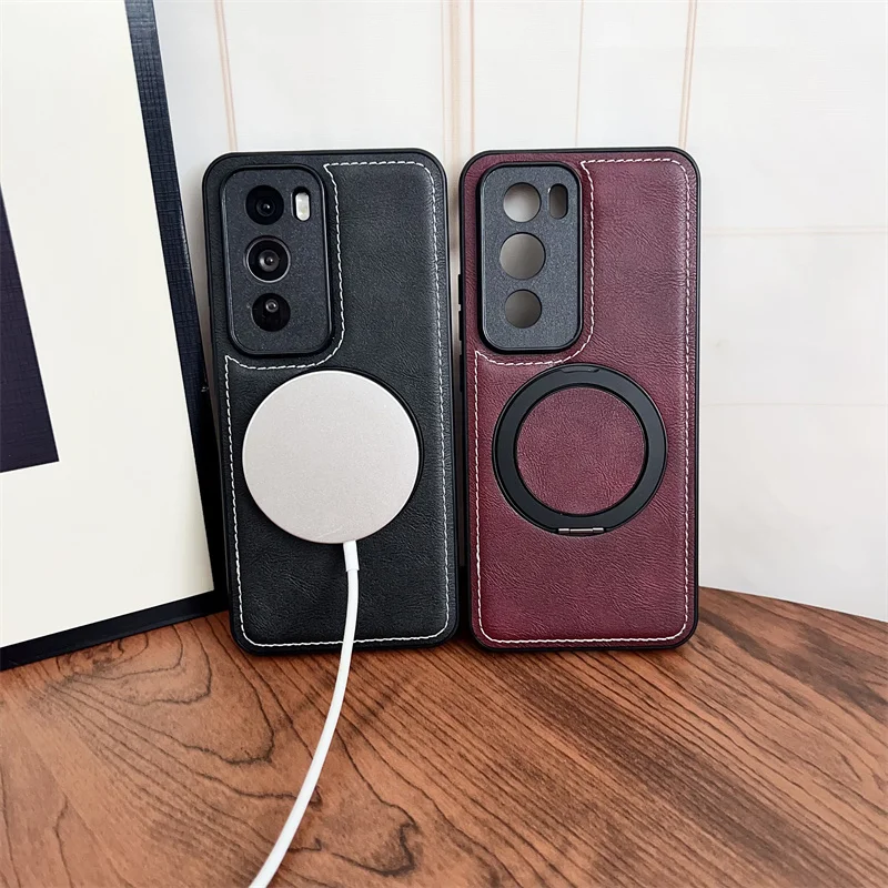 360 Degree Rotating Magnetic Imitation Cowhide Bracket Case - Soft Cover
