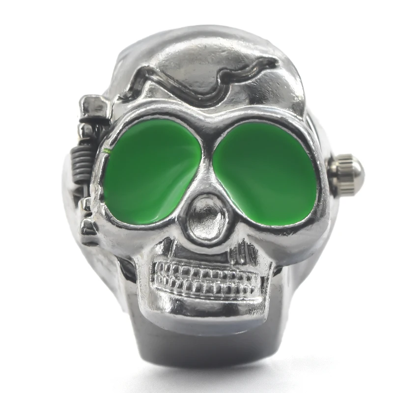 Creative Skull Selling Personality Quartz Ring Watch Alloy Circular Dial Unisex Christmas Gift Fun Watch