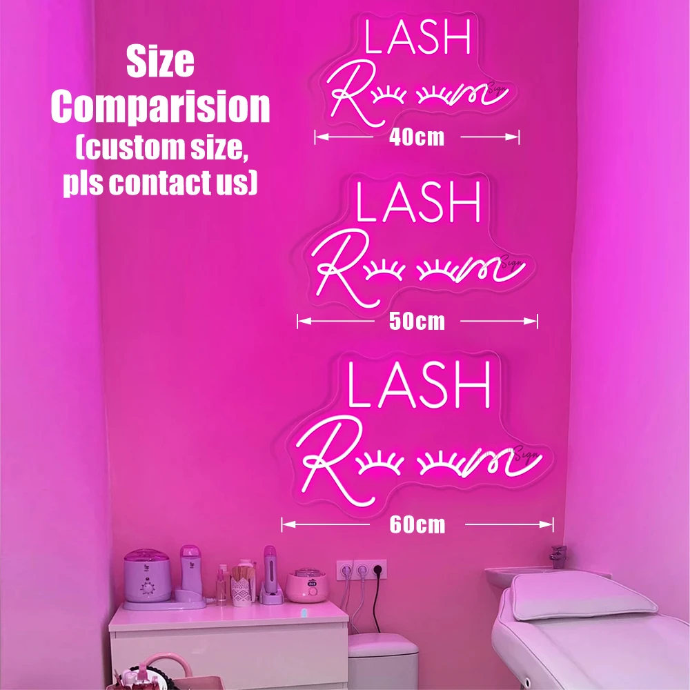 LED Neon Sign Lights LASH Room Decoration Wall Art Neon Light Beauty Salon Decor Pink Neon LED Sign Business Signboard LED Light