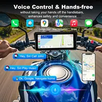 Jansite 8.1 Inch 4K Motorcycle CarPlay Screen 4K Dash Cam Wireless Android Auto Bluetooth GPS Navigation IPX7 Waterproof Display - Image 6