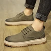 Men Casual Leather Business Shoes Lace up Outdoor Flat Designer Dress Shoes Fashion Classic Soft Leather Italian Walking Shoes 3