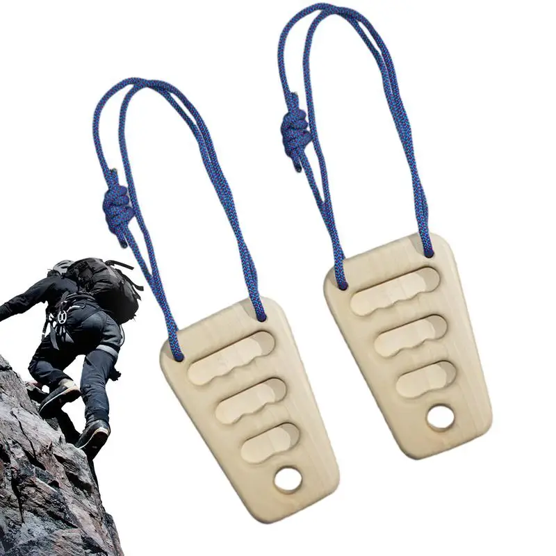 

Hang Board For Climbing 2PCS Grip Strengthener Tension Block Portable Wood Rock Climbing Rock Fingerboards Rock Climbing Holds