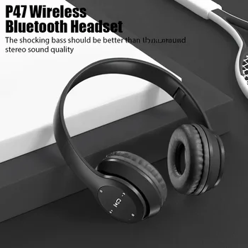 P47 Cuffie Bluetooth wireless con microfono Cuffie con cancellazione del rumore Auricolari audio stereo Cuffie da gioco sportive Supporta PC 1
