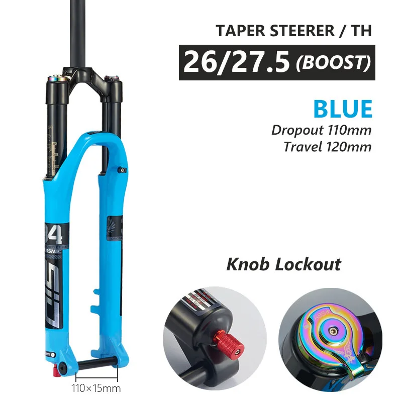 26/27.5/29 MTB Mountain Bike Thru Axle BOOST 100/110*15mm Air