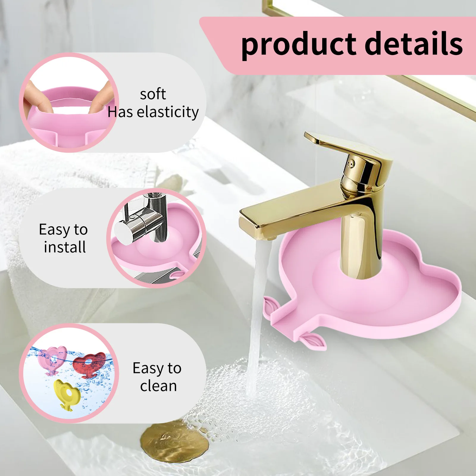 Mini Faucet Drain Mat Silicon Kitchen Sink Splash Guard Drain Pad Water Splash Catcher Mats Countertop Protector Kitchen Gadgets kitchen splatter screen,kitchen splash guard,kitchen sink pad,kitchen faucet pad