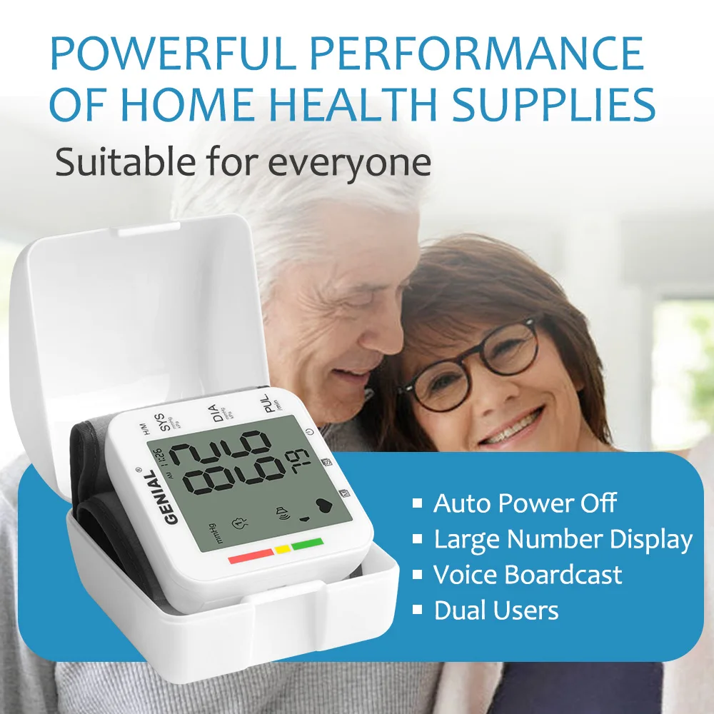 Blood Pressure Monitors for Home Use Blood Pressure Cuff Wrist Digital BP Machine with LED Backlit Display, Voice Broadcast 6