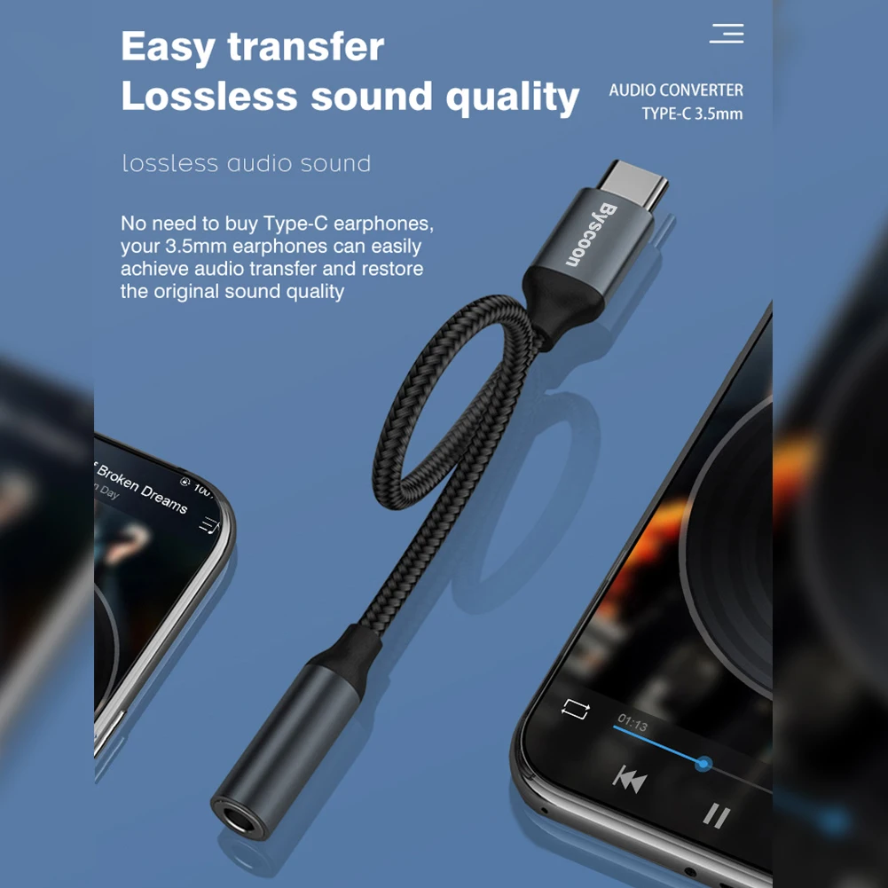 Byscoon USB 유형 C 3.5mm Aux 어댑터 3.5mm 잭 오디오 케이블 이어폰 케이블 변환기 (삼성 Galaxy S21 Ultra S20 Note 20 용)