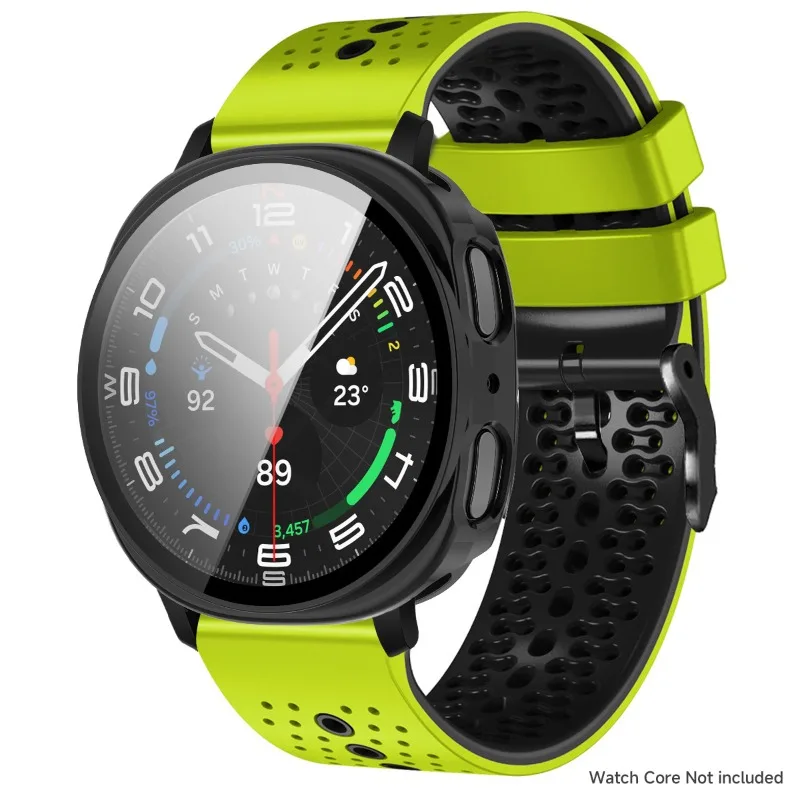 Two-Tone Silicone Strap with Glass Protective Case and Tempered Film