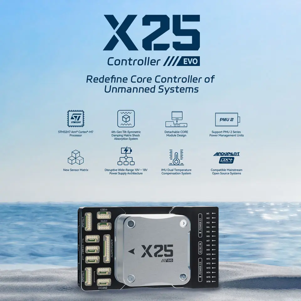 CUAV X25EVO Open Source PX4 Fixed Wing Controller Long Range Pixhawk Drone Controller Ardupilot Farming Simulator Controller thumbnail 6