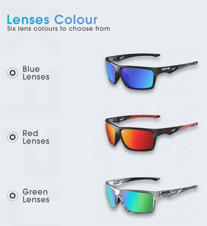 Description Picture 6 of itemKapvoe Men Polarized Glasses Sport Sunglasses Bicycle Running Glasses Women Fishing Goggles Camping Hiking Road Driving Eyewear