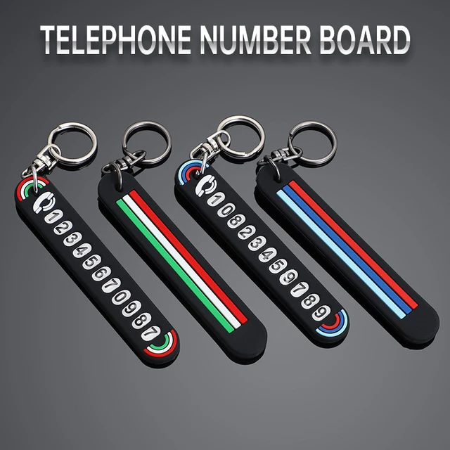 Car Styling Car Key Ring Anti-Lost Number Plate Pendant Keychain Holder  Phone Number Card Keyring Car Accessories Gifts Unisex - AliExpress