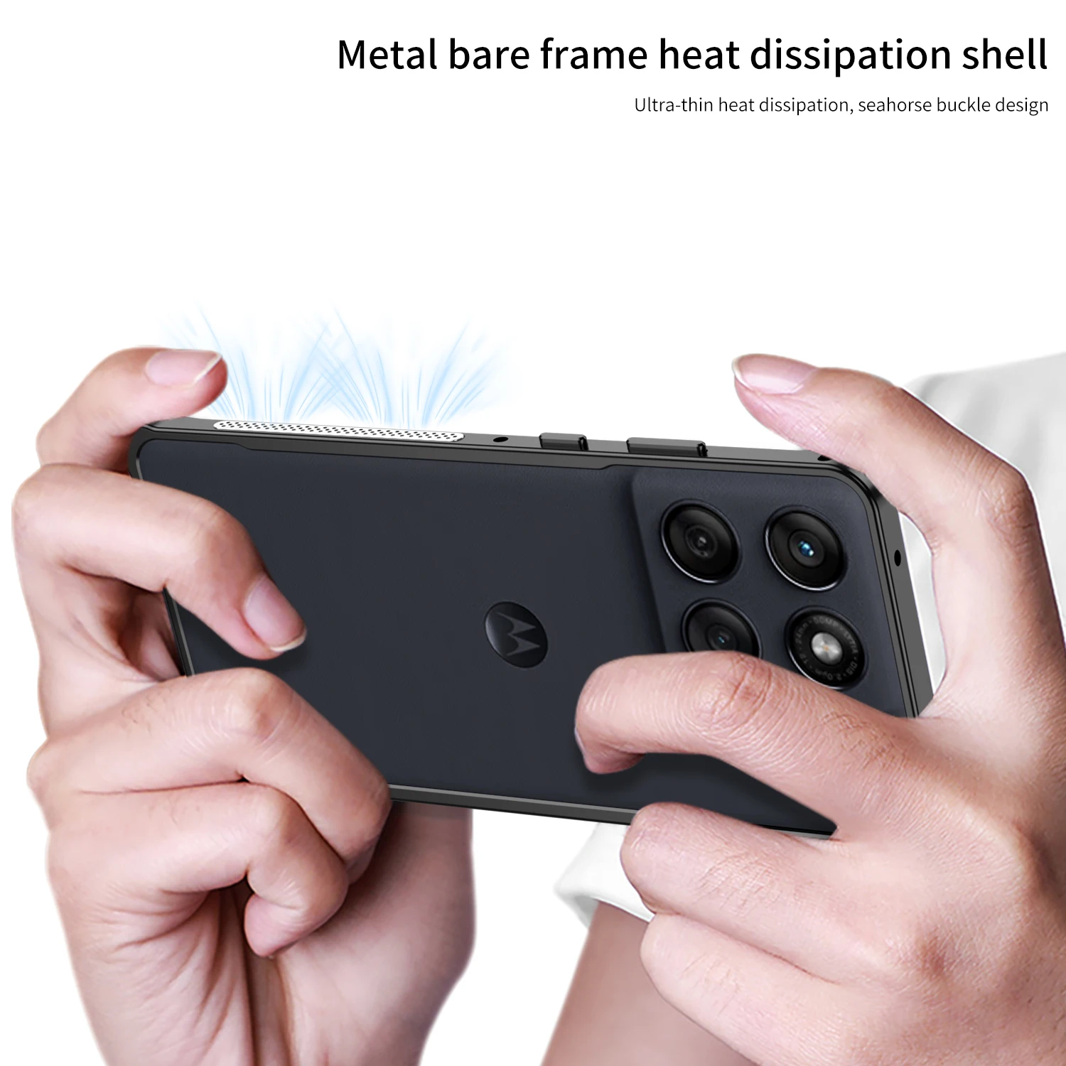 Ultra-Thin Metal Frame Case with Heat Dissipation and Seahorse Buckle Design