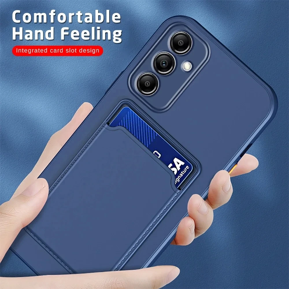 Soft Silicone Card Holder Wallet Phone Case Cover