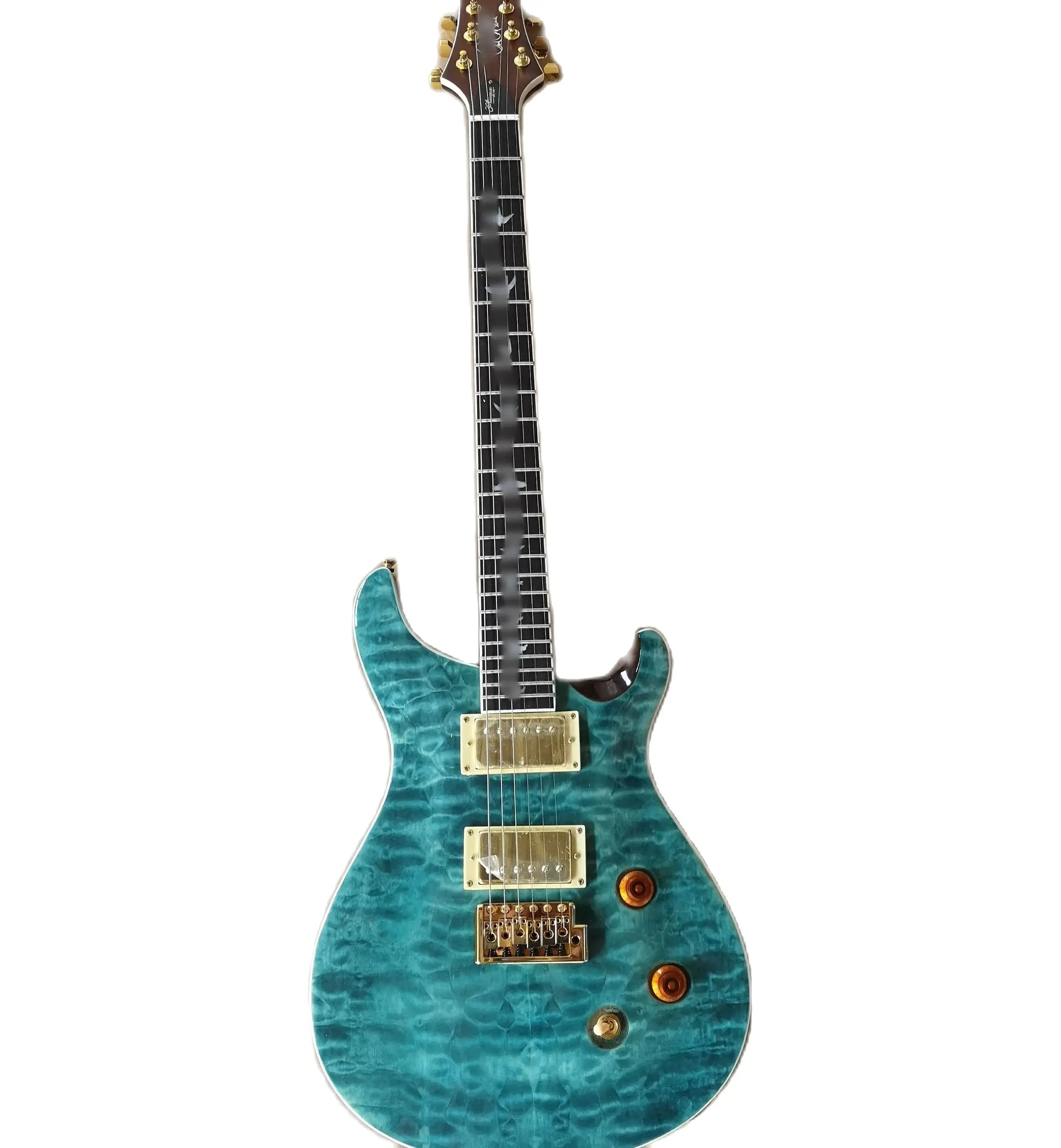 

Custom electric guitar pr$, large blue pattern, custom flame maple, mahogany body, rosewood fingerboard, have logo, 30days shi
