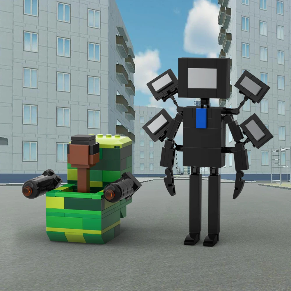 

Игрушка MOC для мужчин и женщин, большой кубик в виде унитаза, кирпич, голова кирпича, игрушечный подарок