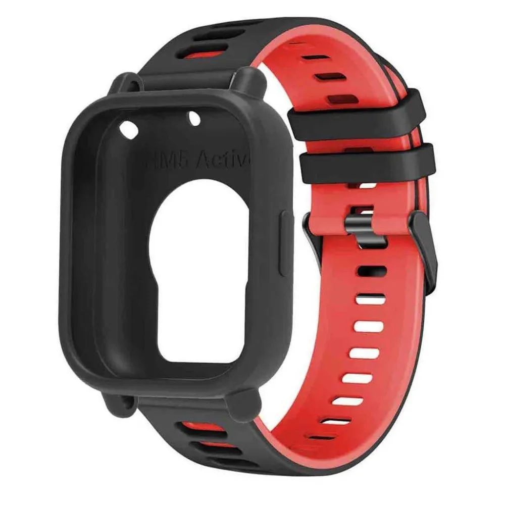 Silicone Sport Band with Protective Case for Smartwatch - Breathable and Soft