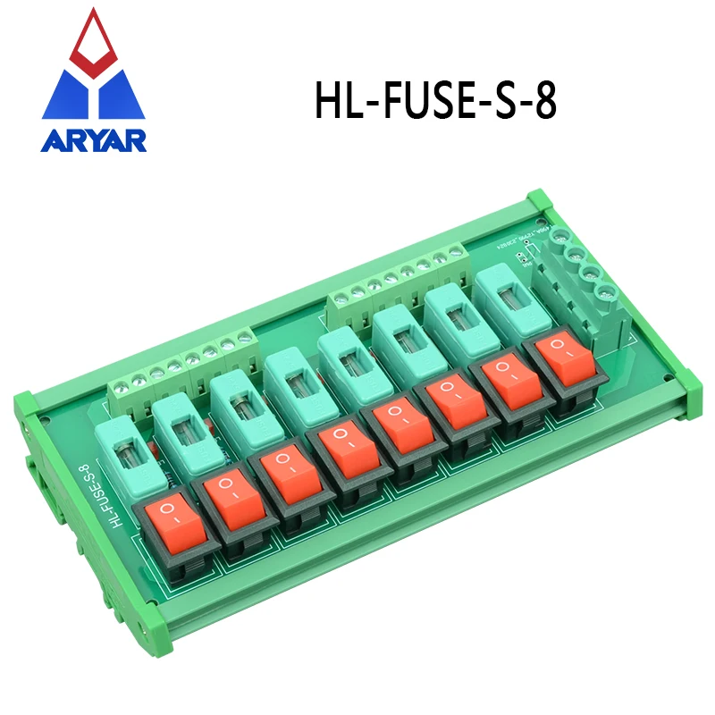 Enhanced Power Distribution Module with Integrated Switch and Fuse Protection - DIN Rail Mount