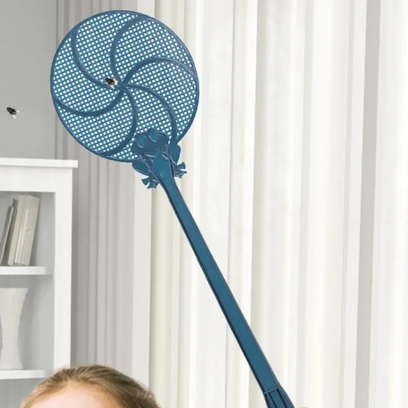 Solid Manual Fly Swatter 2pcs Long Handle Handheld Fly Racket Indoor Use Thickened Wide Mesh Indoor Flying Catching Tool