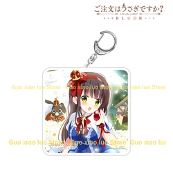 Anime Peripheral Store Quadrate HD Figure Acrylic Keychain - Cocoa, Chiya, Maya, and Joga Collection - 6 cm (Rabbit - 15)