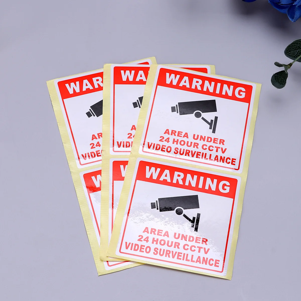 20 Pcs Monitoring Warning Signs Caution Stickers 24 Hour Video Camera