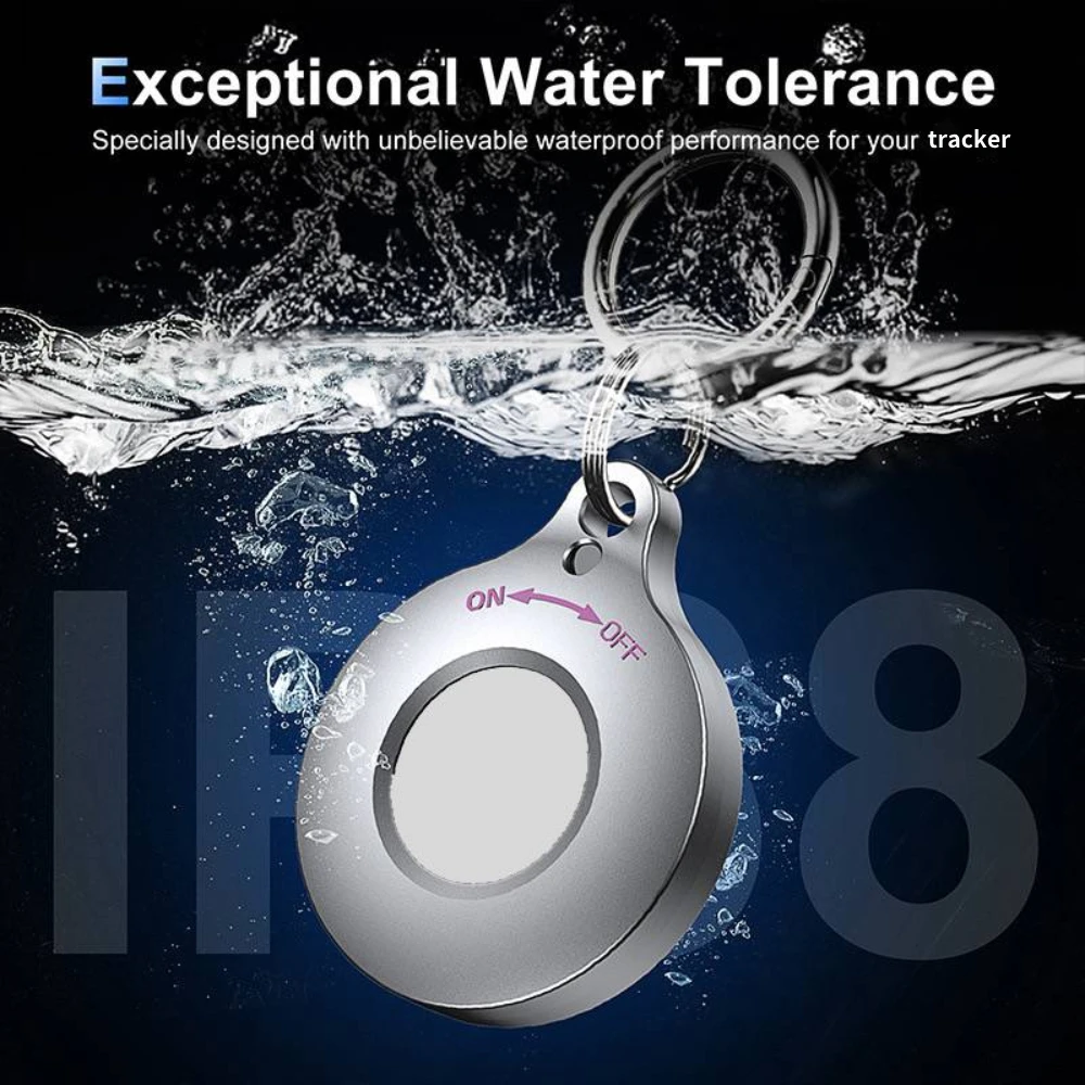 Airtag Case IPX8 Waterproof Keychain Aluminum Metal Protector for Apple Air tag Wallet Luggage Cat Dog Pets
