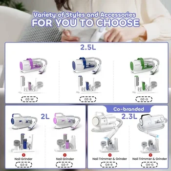 Geoorood Dog Grooming  Vacuum,  2.5L Pet Grooming Kit & Vacuum Suction Pet Hair, Professional Clippers 2