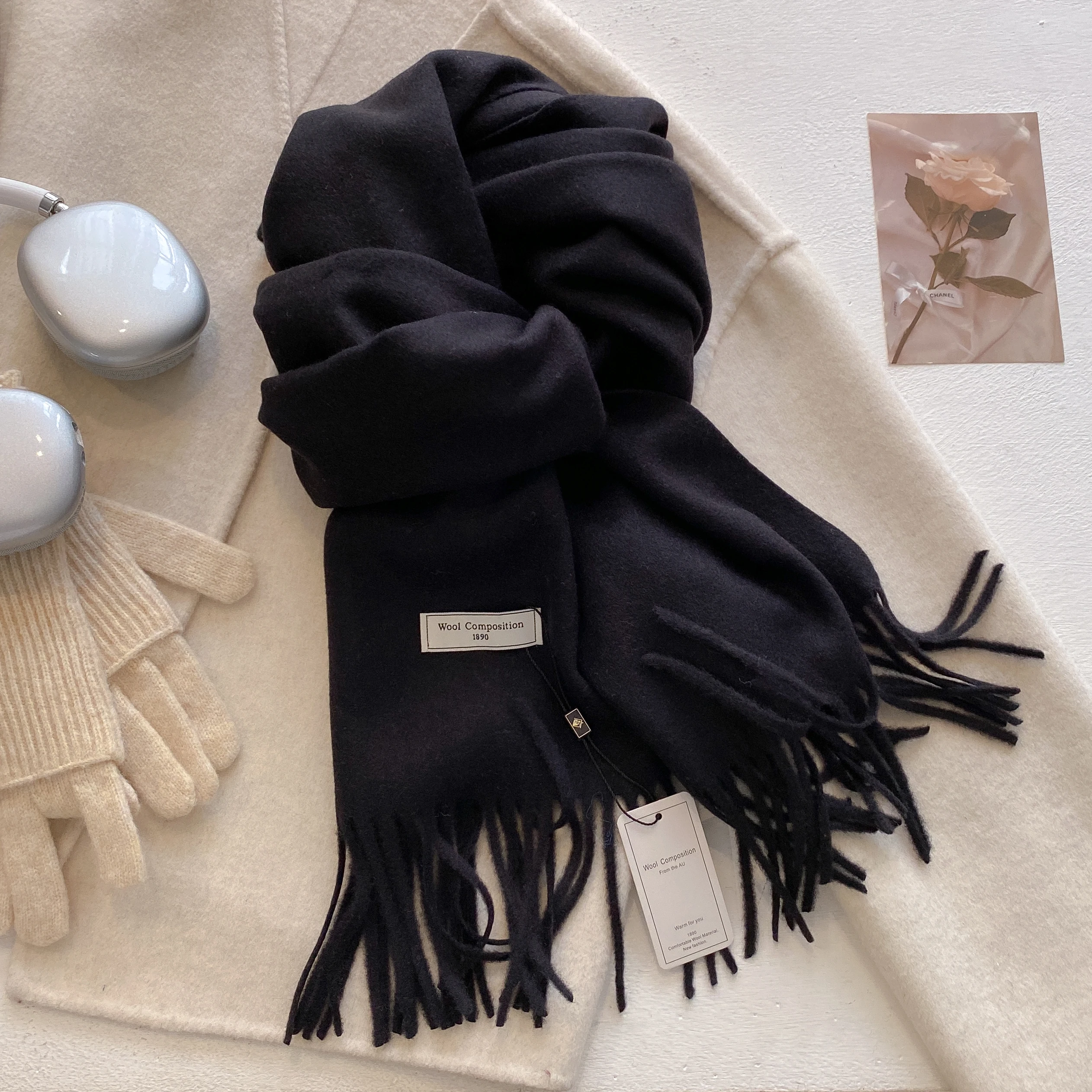 26 Color Winter Scarf For Women Long Warm Cashmere Scarves Hijab Solid Lady Shawl Wrap Female Pashmina Bandana Head Scarfs