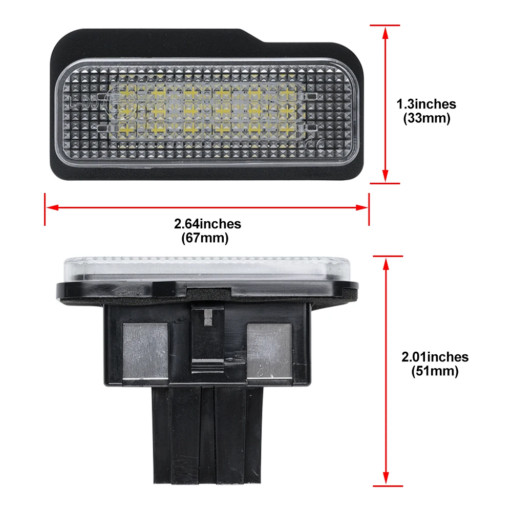 NSLUMO 2 Stück Weiß LED Kennzeichenleuchte Für Mercedes-B/enz W203 W211 W219 R171 CLS-Klasse NSLUMO 2 Stück Weiß LED Kennzeichenleuchte Für Mercedes-B/enz W203 W211 W219 R171 CLS-Klasse