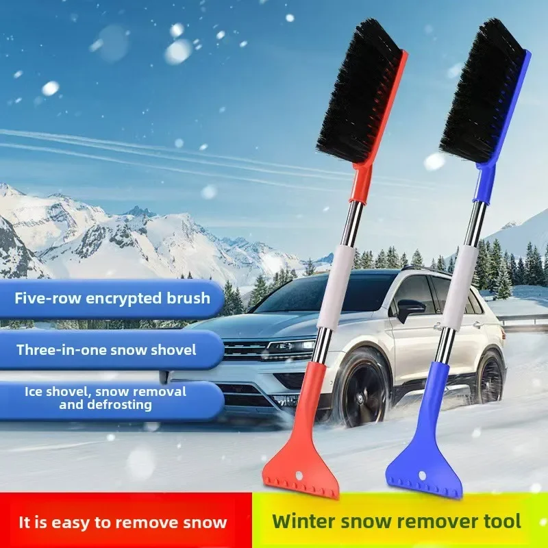 Car Extendable Cleaning Removal Shovel Scraper Snow Brush Winter Auto Brushes Windshield Defroster Deicer Detachable Wash Tools