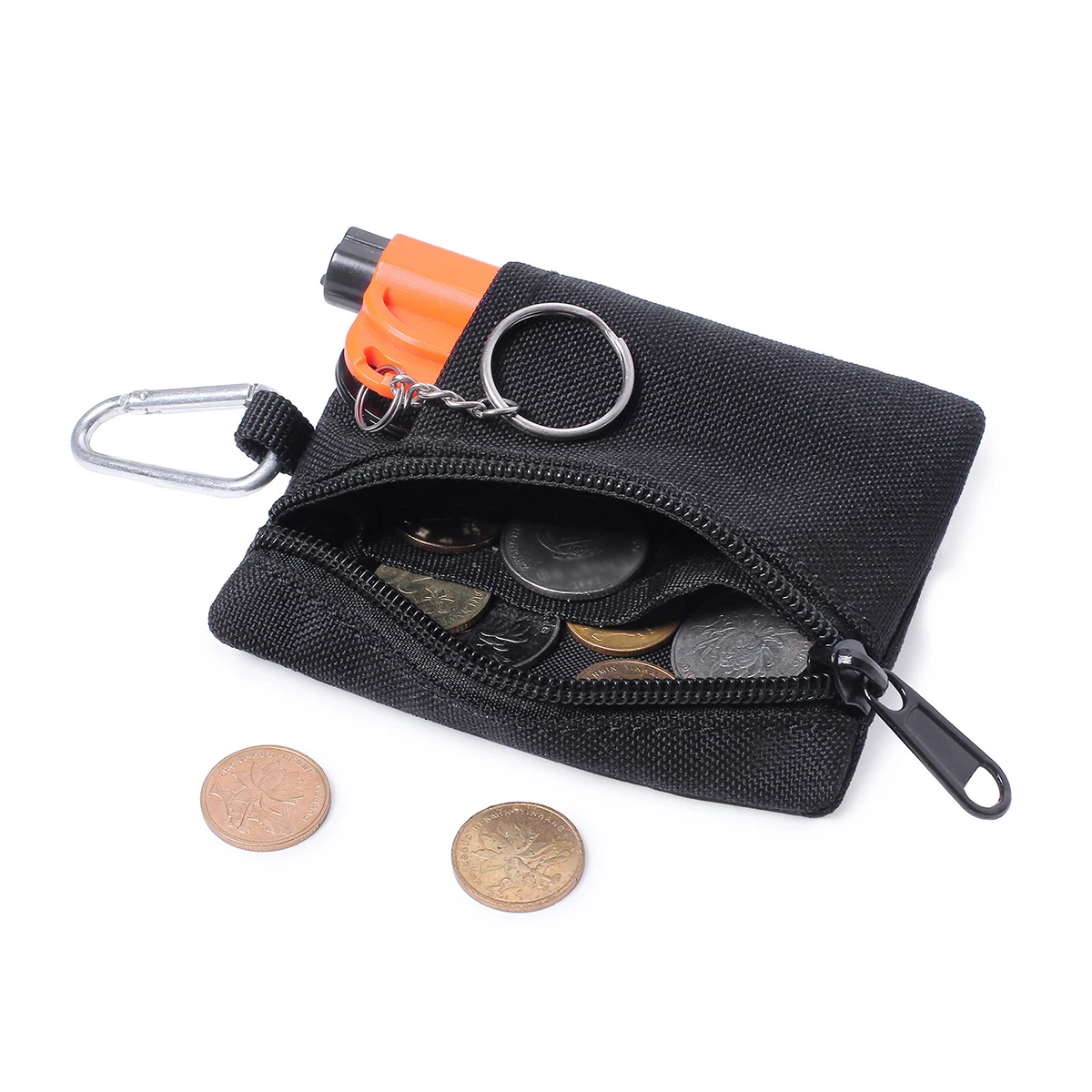 Mini-Münzbörse Schlüsseltasche, Lässiger Stil Nylon-Reißverschluss Sporttasche, Polyester-Material, Kleine Hängende Kartenhalterung – Detail 7