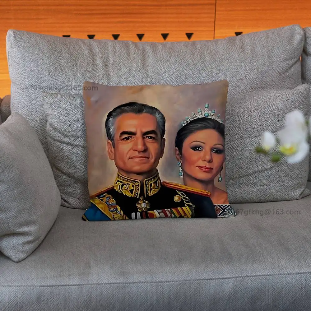 킹 모하메드 레자 샤 파할라비 이란 베갯잇 캐주얼 스타일 장식, 가정 장식에 적합(베개심 제외)