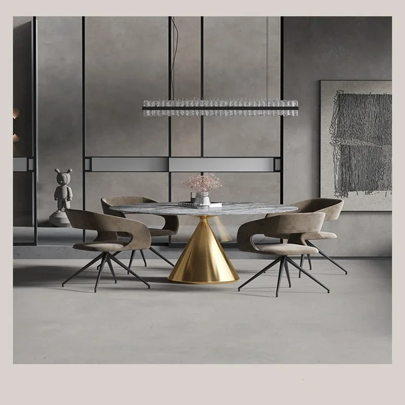 Italian minimalist restaurant rotary dining chair household luxury leisure chair senior office negotiation desk back