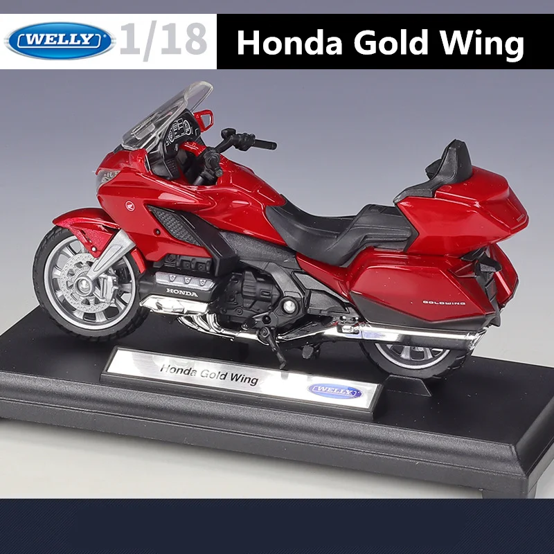 Pressofuso in scala 1:24 Honda Gold Wing 2004 Moto in lega di emulazione Auto Delicatezza Modello Giocattolo statico Regalo Display  26