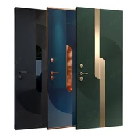 Factory price front anti theft main steel security single double leaf door cast aluminum modern front entrance doors 2