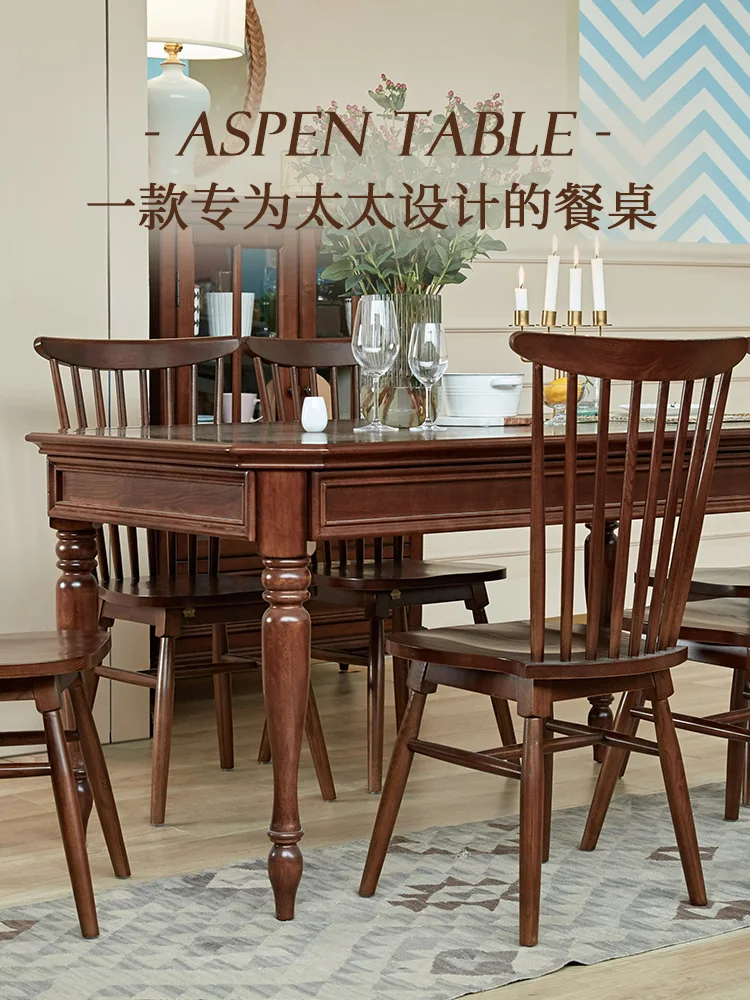 

Американская деревообрабатывающая мебель, обеденные столы и стулья в комплекте, французская ретро мебель, стол для маленькой квартиры, гостиная, дом