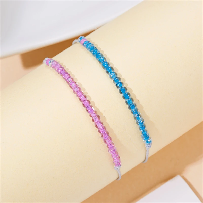 2 teile/satz leuchtendes Armband für Frauen romantisches Leuchten in den dunklen bunten Perlen geflochtenes Seil Armband Paar Freundschaft Schmuck – Detail 17