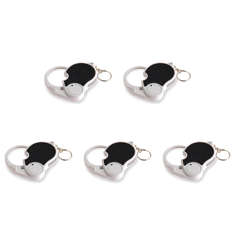 

5Pcs 5 Trade Loupe Magnifying Glass With LED Lamp Pocket Magnifier Portable Folding Keyring