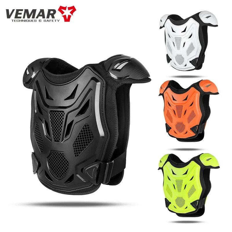 Children Motorcycle Riding Body Armor Kids Motocross Back Chest Protectors Off-Road Cycling Protective Gear Moto Bike Vest Armor