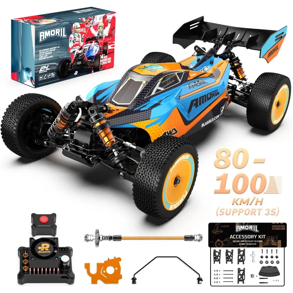 

1:12 Fast Brushless RC Cars for Adults,Top Speed 100KM/H Remote Control Car with Independent ESC,3200KV Brushless Motor